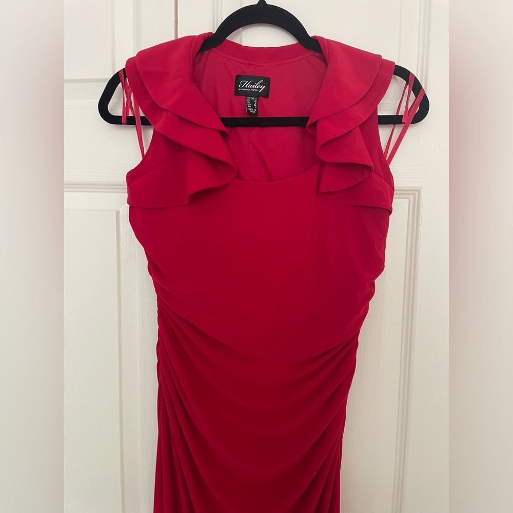 Hailey Adrianna Papell Red Full Length Dress Size 4